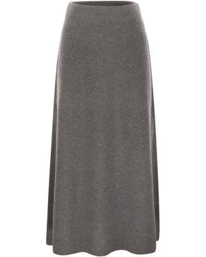 スカート FABIANA FILIPPI LINEN AND VISCOSE SKIRT Linen and viscose skirt, midnight blue for Women | Fabiana