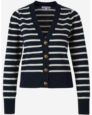 Veronica Beard Solene Cashmere Cardigan - Blue