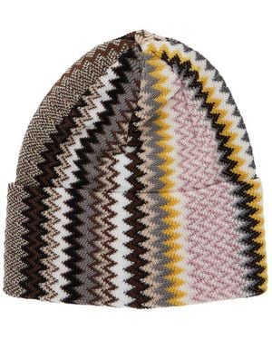 Missoni Beanie With Zigzag Motif - Gray