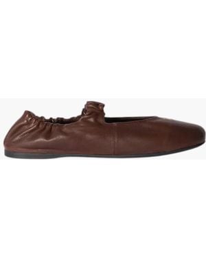 Miu Miu Leather Ballerinas Flat - Brown
