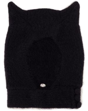 Coperni Knitted Horn Beanie in Black | Lyst