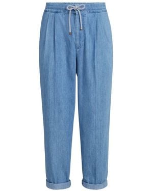 Brunello Cucinelli Cotton Trousers - Blue