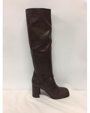 Miu Miu Leather Boots - Brown