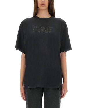 MM6 by Maison Martin Margiela T-Shirt With Logo - Black