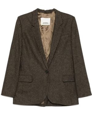 Isabel Marant Single-Breasted Pinstripe Blazer - Brown