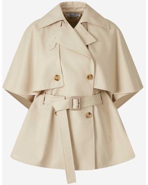 Max Mara Short Cape Trench Coat - Natural