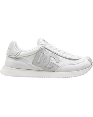 Dolce & Gabbana Nylon And Suede Sneakers - White