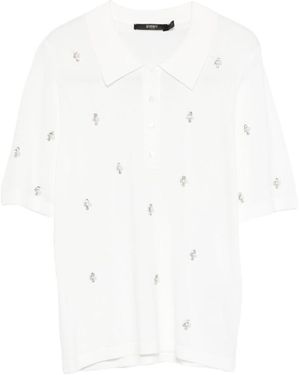 Seventy Polo Shirt With Rhinestones - White