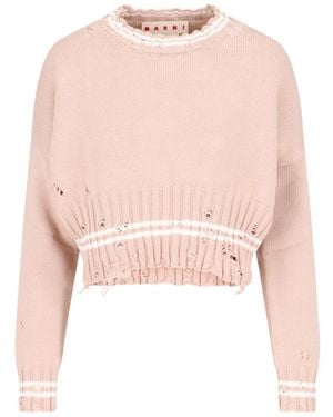 Marni Crop Crewneck Jumper - Pink