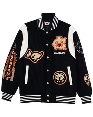 ICECREAM Varsity Bomber Jacket - Black