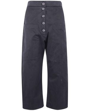 Studio Nicholson Rounded Drop Crotch Trousers - Blue