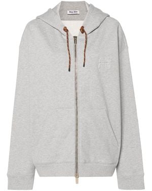Miu Miu Cotton Hoodie - Grey