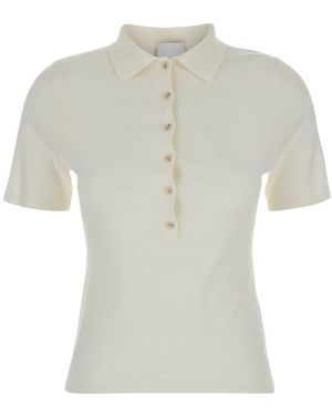 Allude Jumper With Classic Collar And Button Closure - White