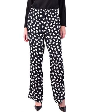 Michael Kors Floral Print Trousers With Front Pockets - Black