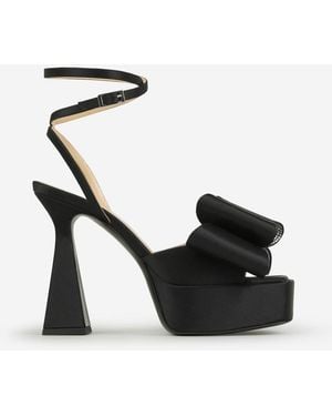 Mach & Mach Double Bow Platform Sandals - Black