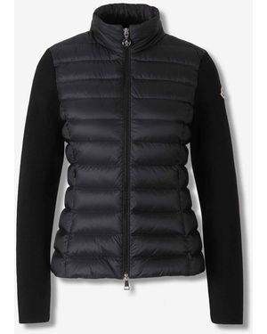 Moncler Quilted Zip-Up Cardigan - Black