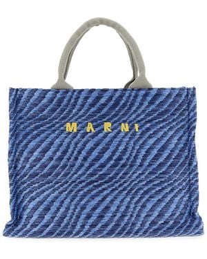 Marni Raffia Handbag - Blue