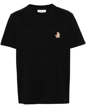 Maison Kitsuné Cotton Logo Printed T-Shirt - Black