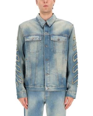 Off-White c/o Virgil Abloh "Diag Raw Patch" Jacket - Blue