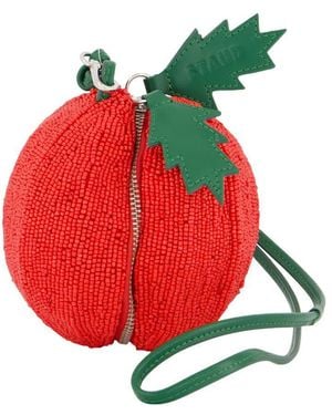 STAUD Campari Beaded Bag - Red