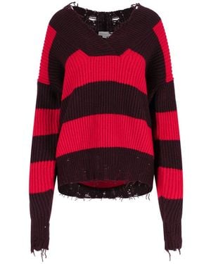 Stella McCartney Striped Wool Jumper - Red