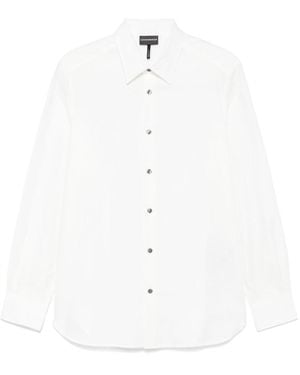 Emporio Armani Allover Logo Cotton Shirt - White