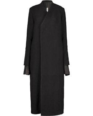 Rick Owens Museum Wool Coat - Black
