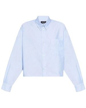 A.P.C. Sophia Cropped Cotton Shirt - Blue