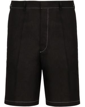 Prada Linen Bermuda-Shorts - Black