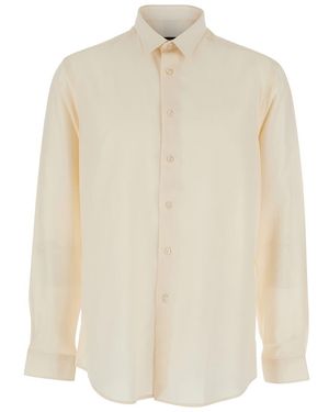 Low Brand Shirt With Classic Collar - White