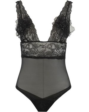 Elisabetta Franchi Lace Bodysuit - Black