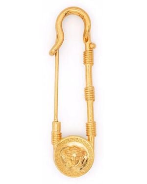 Versace Safety-Pin Medusa Brooch - Metallic