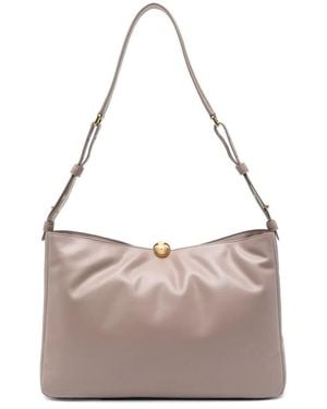 Furla Mini Soft Leather Shoulder Handbag - Grey