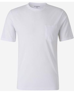Officine Generale Short-Sleeve Crewneck T-Shirt With Chest Pocket - White