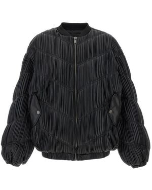 ROTATE BIRGER CHRISTENSEN Pleated Bomber Jacket - Black
