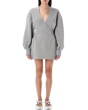 The Attico Fleece Mini Dress - Gray