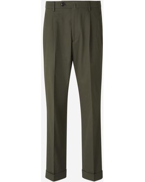 Berwich Formal Cotton Trousers - Green