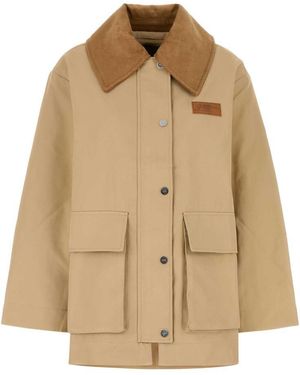 Ganni Jackets And Vests - Natural