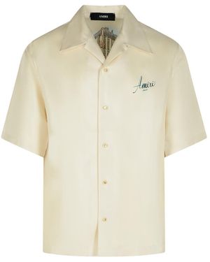 Amiri Ivory Silk Shirt - Natural