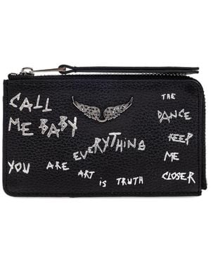 Zadig & Voltaire Zv Card Grained Graffiti - Black