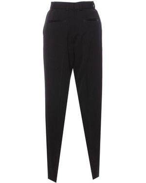 Dolce & Gabbana Trousers With High Waist And Belt Loops - Black