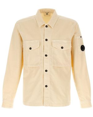 C.P. Company Ribbed Velvet Overshirt - Natural