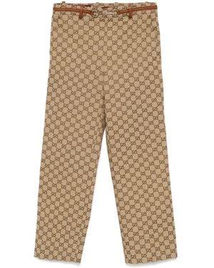 Gucci Gg Supreme Trousers - Natural