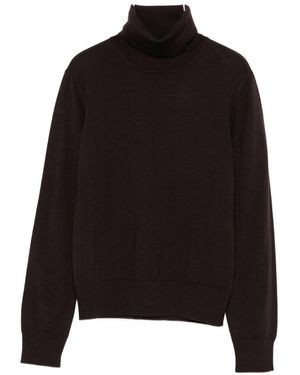Alpha Studio Merino Wool Turtleneck Sweater - Black