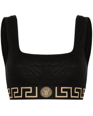 Versace Greek Border Underwear Top Clothing - Black