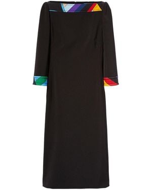 Emilio Pucci Abstract Print Stretch Cady Midi Dress - Black