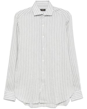 Barba Napoli And Striped Shirt - White
