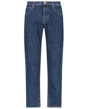 Incotex Cotton-Blend Slim Straight Jeans - Blue