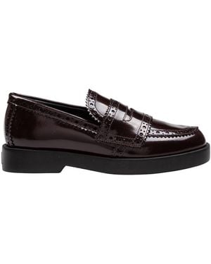 Agl Attilio Giusti Leombruni Leather Loafer With Vamp - Black