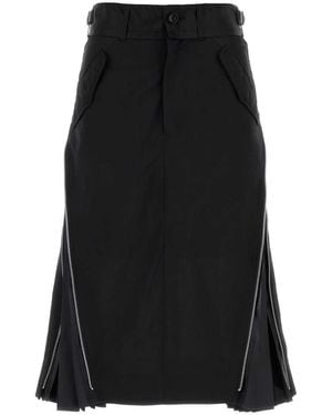 Sacai Black Polyester Blend Skirt
